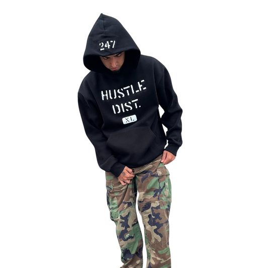 HUSTLE DIST. Hoodie Black