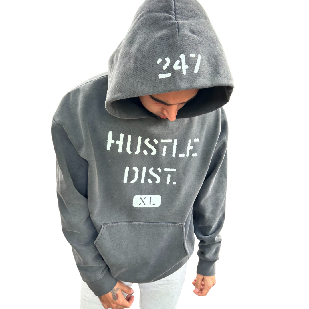 HUSTLE DIST. Hoodie Charcoal