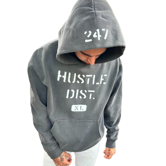 HUSTLE DIST. Hoodie Charcoal